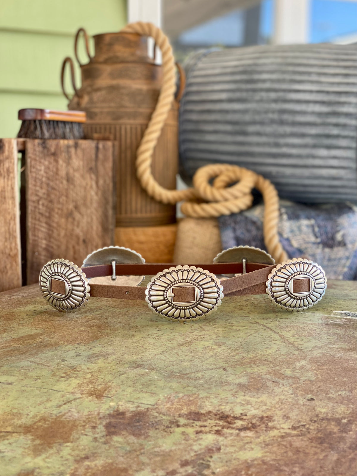 Southwest Oval Concho Belt