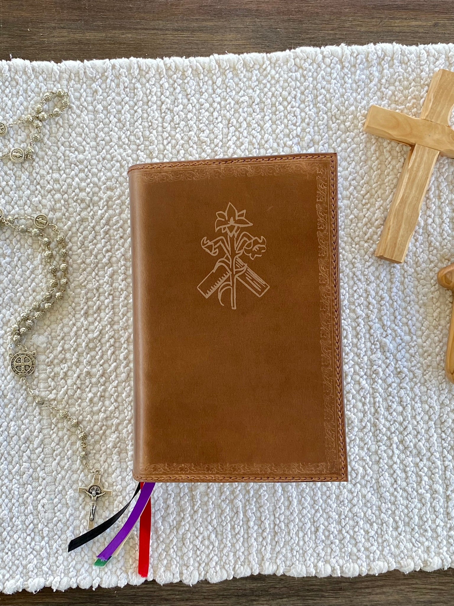 Tan Leather Angelus Press 1962 Daily Missal Cover