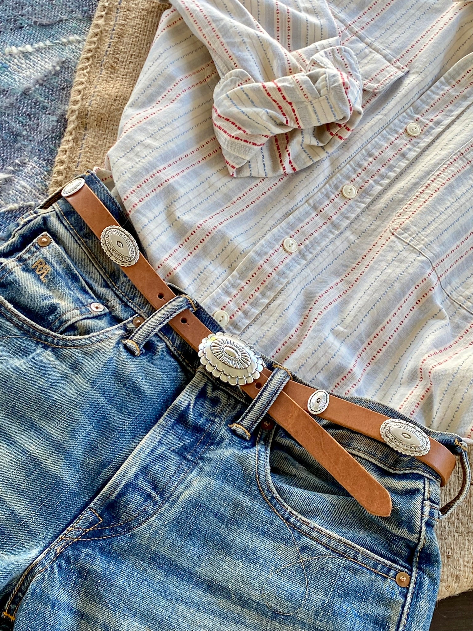 Stamped Oval Concho Belt