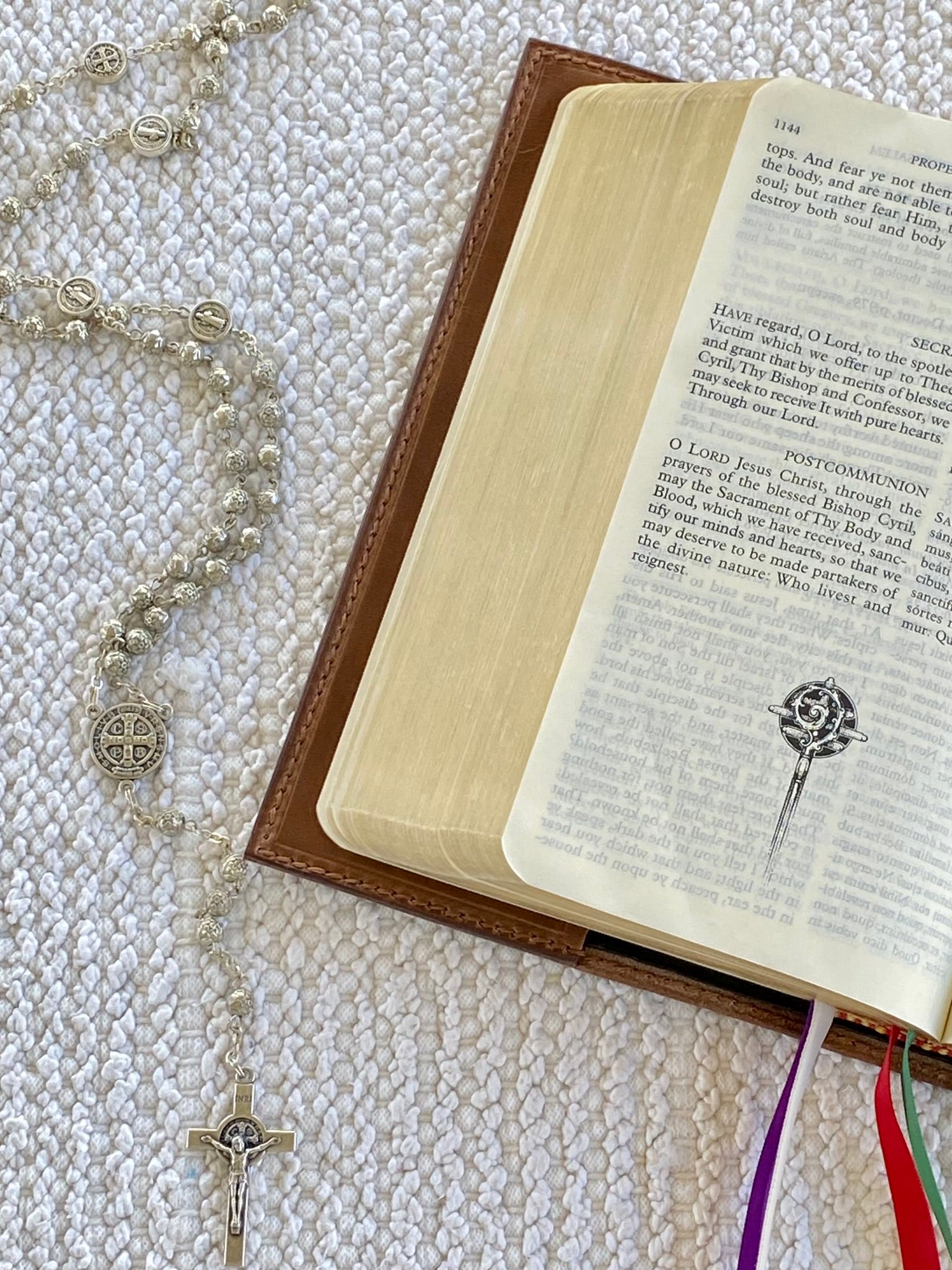 Tan Leather Angelus Press 1962 Daily Missal Cover